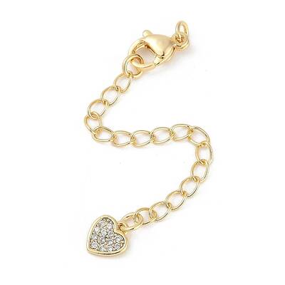 Brass Micro Pave Cubic Zirconia Ends with Chains