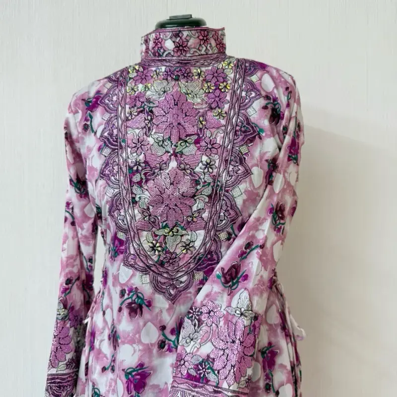 High Neck Mukhawara  silky with ties  from the sides