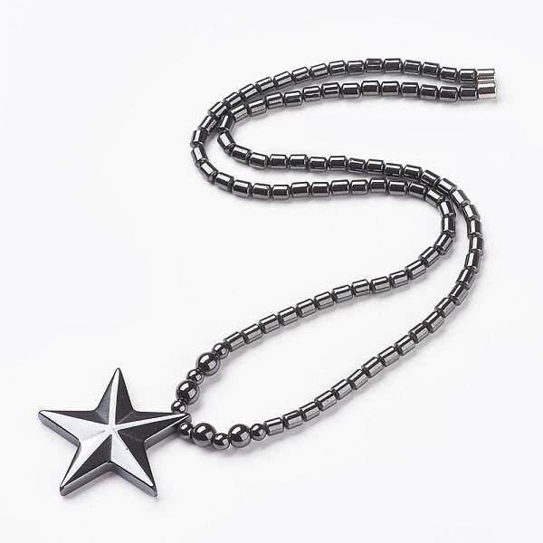 Non-magnetic Synthetic Hematite Pendant Necklaces