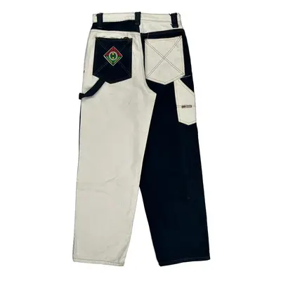 Two-Tone Design Cross Colours Jeans - 30W 32L Black & White Cotton