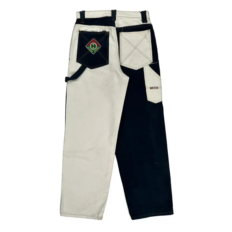 Two-Tone Design Cross Colours Jeans - 30W 32L Black & White Cotton