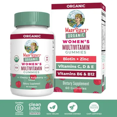 MaryRuth's USDA Organic Multivitamin Gummies for Women - Hair & Skin Health - Immune Support - Cognitive Function - Healthy V...