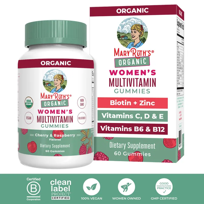 MaryRuth's USDA Organic Multivitamin Gummies for Women - Hair & Skin Health - Immune Support - Cognitive Function - Healthy V...