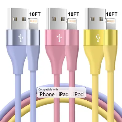 10ft Fast Charging Data Cable, [Apple MFi Certified] USB-A for Lightning Fast Charging Data Cable, Phone Accessories Compat...