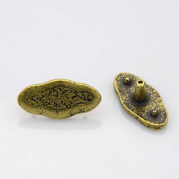 Oval Tibetan Style Alloy Jewelry Snap Buttons