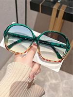 Unisex Fashionable Tinted Lens Oversized Round Frame Sunglasses, Trendy Casual Sunglasses for Everyday Use, Fashion Accessori...