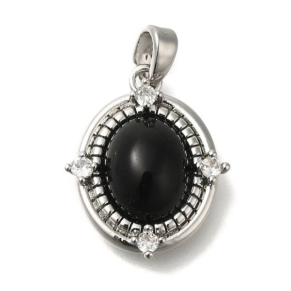 Brass Micro Pave Cubic Zirconia Pendants