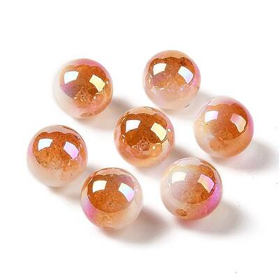 UV Plating Opaque Crackle Two-tone Acrylic Beads