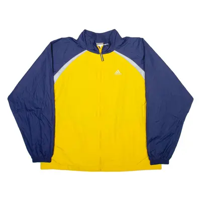 ADIDAS Mens Track Jacket Yellow Colourblock 2XL