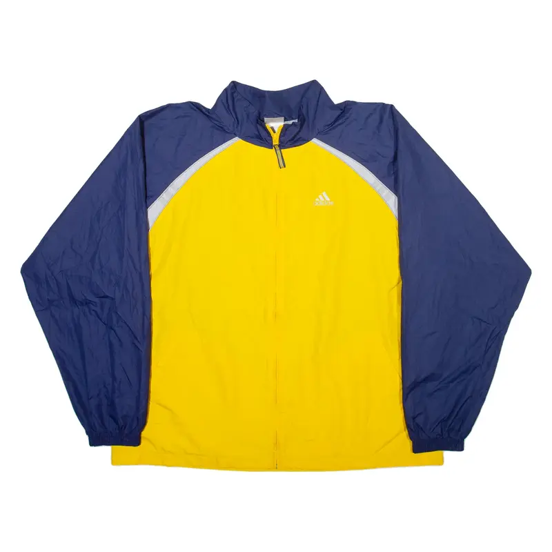 ADIDAS Mens Track Jacket Yellow Colourblock 2XL
