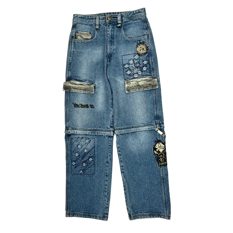 Hip Hop Pepe Jeans Embroidered Jeans - 29W UK 12 Blue Cotton Blend