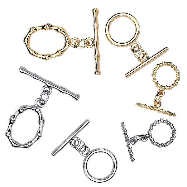 6 Set 3 Style 304 Stainless Steel Toggle Clasps Set