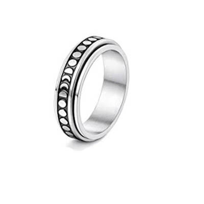Stainless Steel Rotating Fidget Band Ring