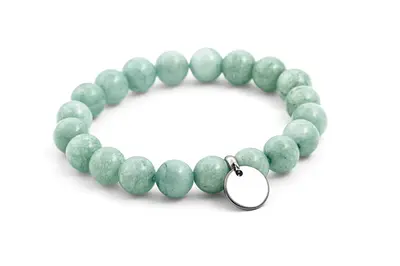 Agato MINK32/17 Malaysian Green Jade Beaded Bracelet
