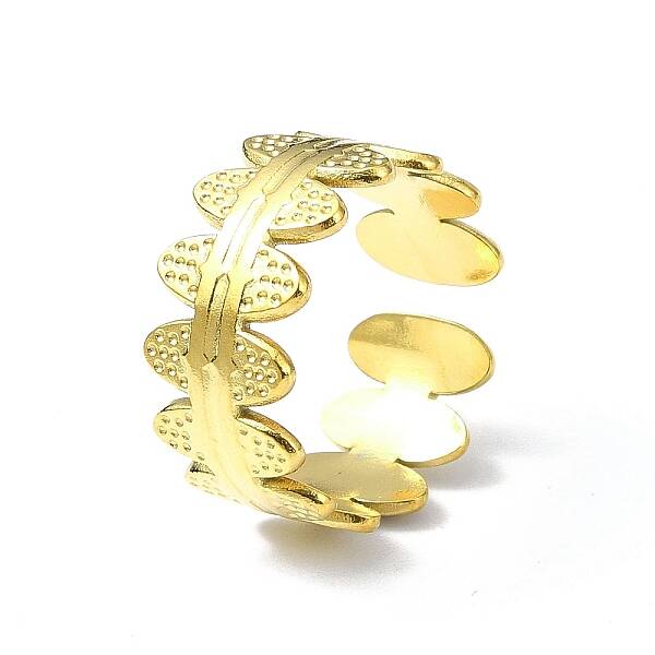 Ion Plating(IP) 304 Stainless Steel Star Open Cuff Ring