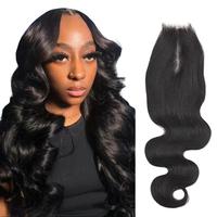 [Wequeen] 2x6 HD Lace Closure Straight Body Wave Skin-Like Closure Human Hair, Soft & Natural, Durable & Lightweight, 14-18 I...