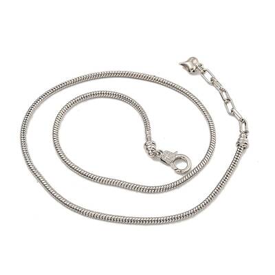 Rack Plating Brass Round Snake Chain Necklaces for Women