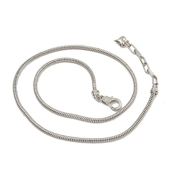 Rack Plating Brass Round Snake Chain Necklaces for Women