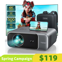 FathersDayGift YABER Pro V9 4K Support Projector with WiFi 6 and Bluetooth 5.2, 500 ANSI Native 1080P Outdoor Movie Projector...