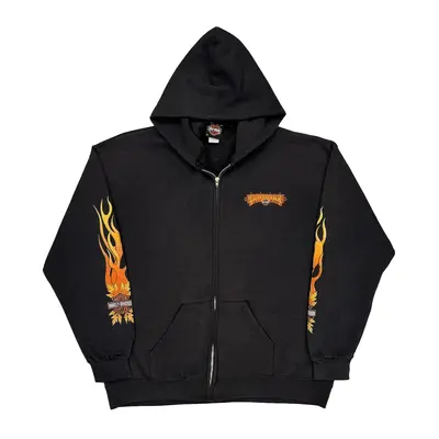 Tomahawk Fall Ride Harley Davidson Graphic Hoodie - XL Black Cotton Blend