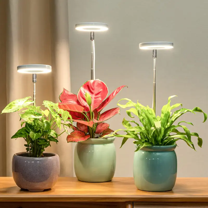 Adjustable Height Modern LED Growing Light, USB Powered Plant Growth Light with 4 Brightness Levels, Suitable for Indoor Plan...