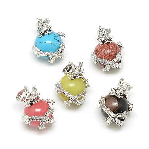 Synthetic & Natural Natural & Synthetic Mixed Stone Pendants