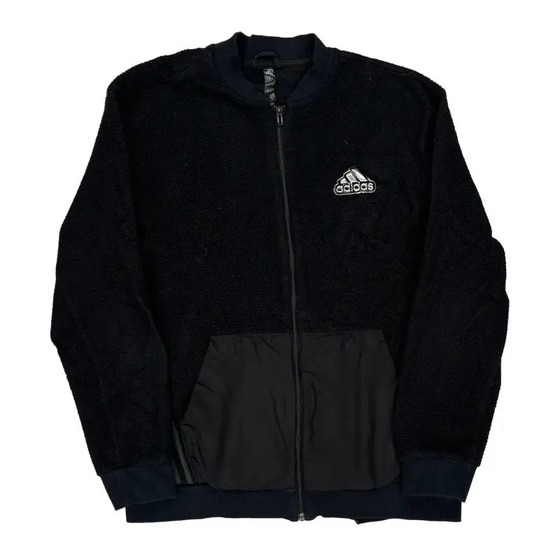 Adidas Fleece Jacket - Medium Black Polyester | Size: medium
