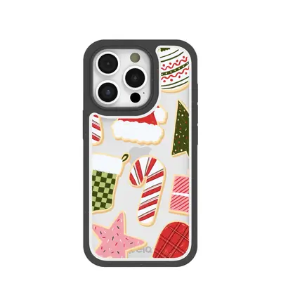 Clear Festive Cookies iPhone 16 Pro Case With Black Ridge
