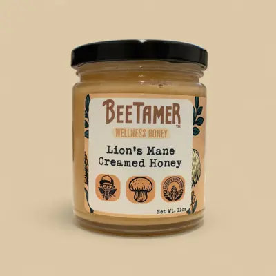 BeeTamer's Lion’s Mane – Raw Creamed Honey with Lion's Mane Extract 11oz