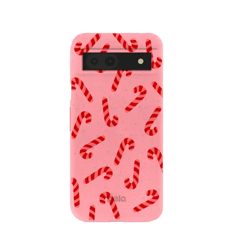 Bubblegum Pink Candy Cane Chaos Google Pixel 8a Case