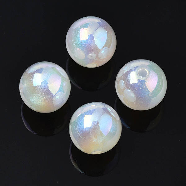 Rainbow Iridescent Plating Acrylic Beads