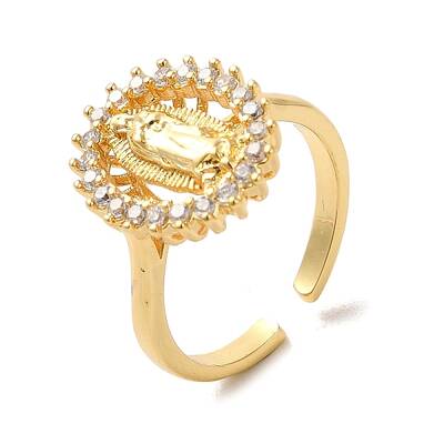 Brass Micro Pave Cubic Zirconia Open Rings