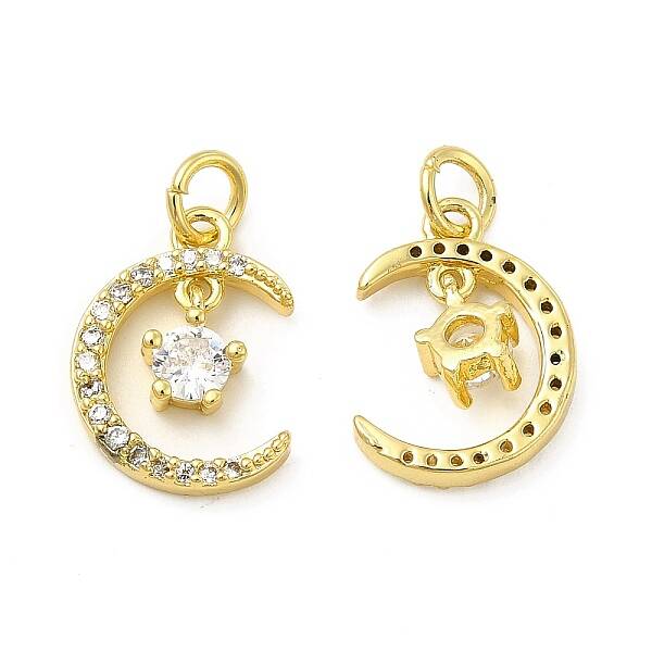 Brass Micro Pave Cubic Zirconia Pendants
