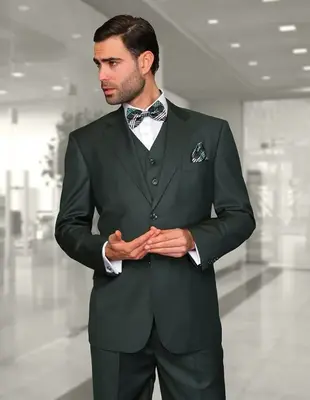 Men's Wool 3-Piece Suit Extra Long 100% Wool Statement