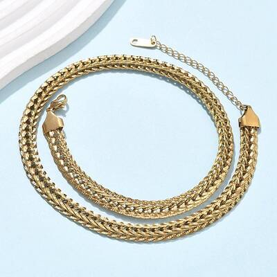 7.5MM 304 Stainless Steel Wheat Chain Necklaces for Women