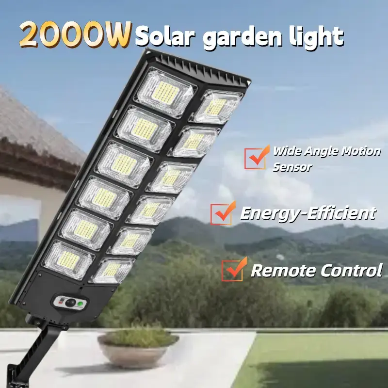 （2PACK）New LED Light Double Row Street Light, 3 Speed Light Source Mode, Automatic Charging At Dawn, Dark Light, Solar Ga...