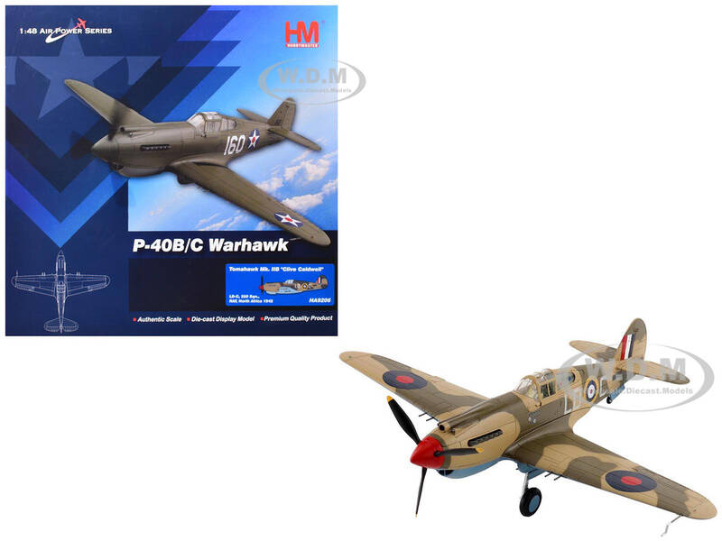 Curtiss P-40 Warhawk Tomahawk Mk IIB Aircraft LD-C, Clive Caldwell, No. 250 Squadron, North Africa (1942) British Royal Air...