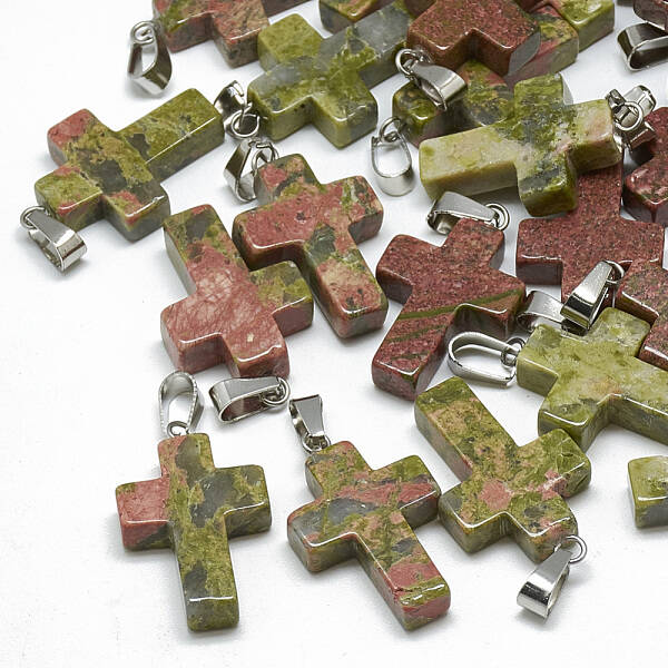 Natural Unakite Pendants