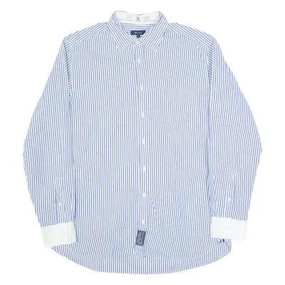 GANT Mens Shirt Blue Striped Long Sleeve XL
