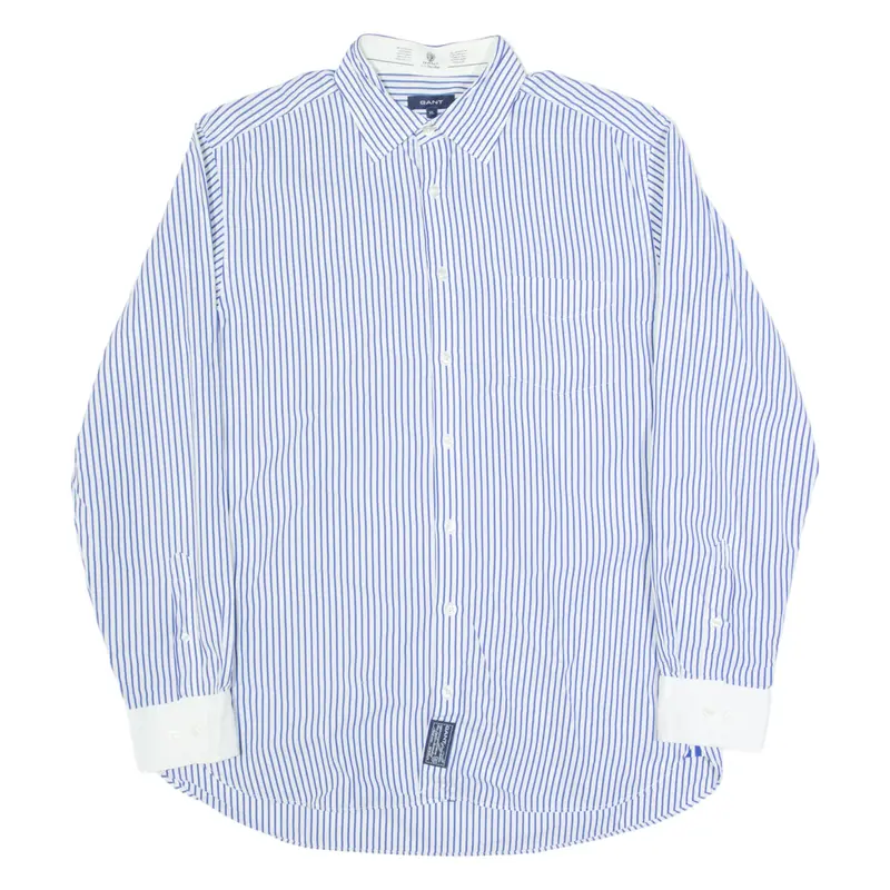 GANT Mens Shirt Blue Striped Long Sleeve XL