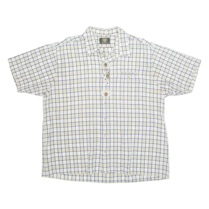 Womens Printed Shirt Beige Check 4XL