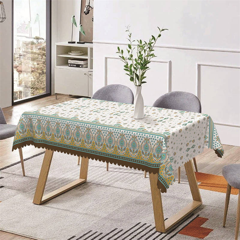 Cyan Yellow Minority Patterns Rectangle Tablecloth - Aperturee