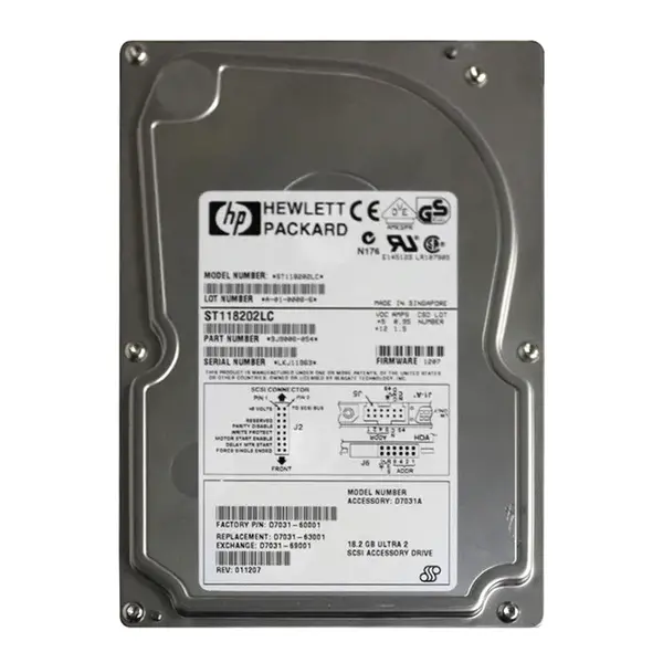 D7031A HP 18.2GB Ultra-320 SCSI 10000 3.5-inch Hard Drive
