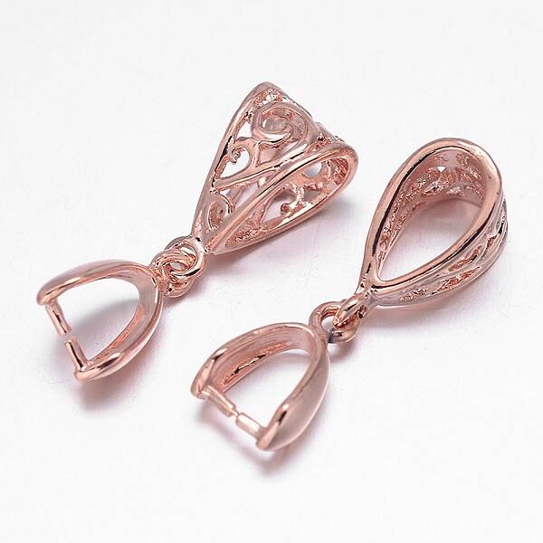 Filigree Rack Plating Brass Pendant Pinch Bails