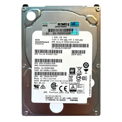 872483-008 HP 1.8TB 12Gb/s SAS 10000 2.5-inch Hard Drive