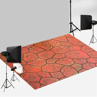 Aperturee Vintage Red Style Paint Cracked Photo Floor Backdrop | Floor Background For Photography | Floor Photography Backgro...