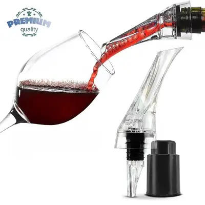 Premium Quality Wine Aerator & Stopper Bundle with Red and White Wine Dispenser and Vacuum Sealer for Enhanced Flavor and Por...