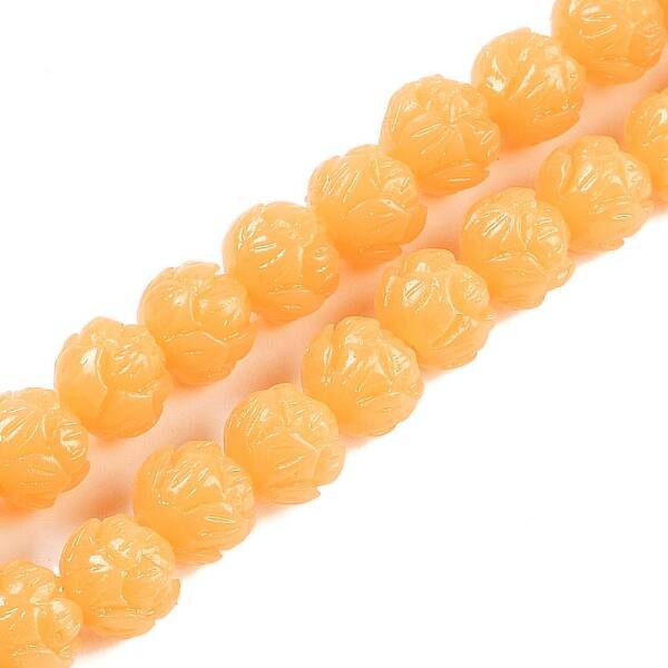 Synthetic Coral Carved Beads Strands