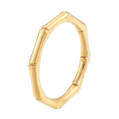 Ion Plating(IP) 201 Stainless Steel Bamboo Sticker Finger Ring for Women