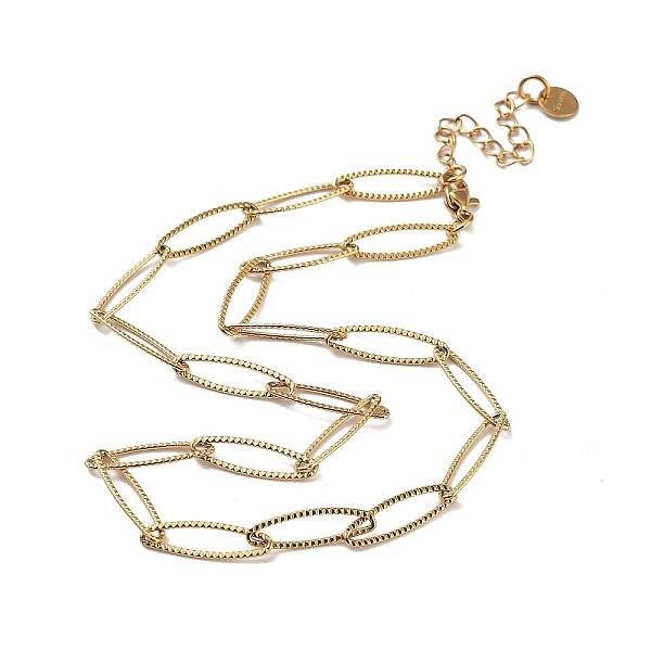 Ion Plating(IP) 304 Stainless Steel Horse Eye Link Chain Necklace